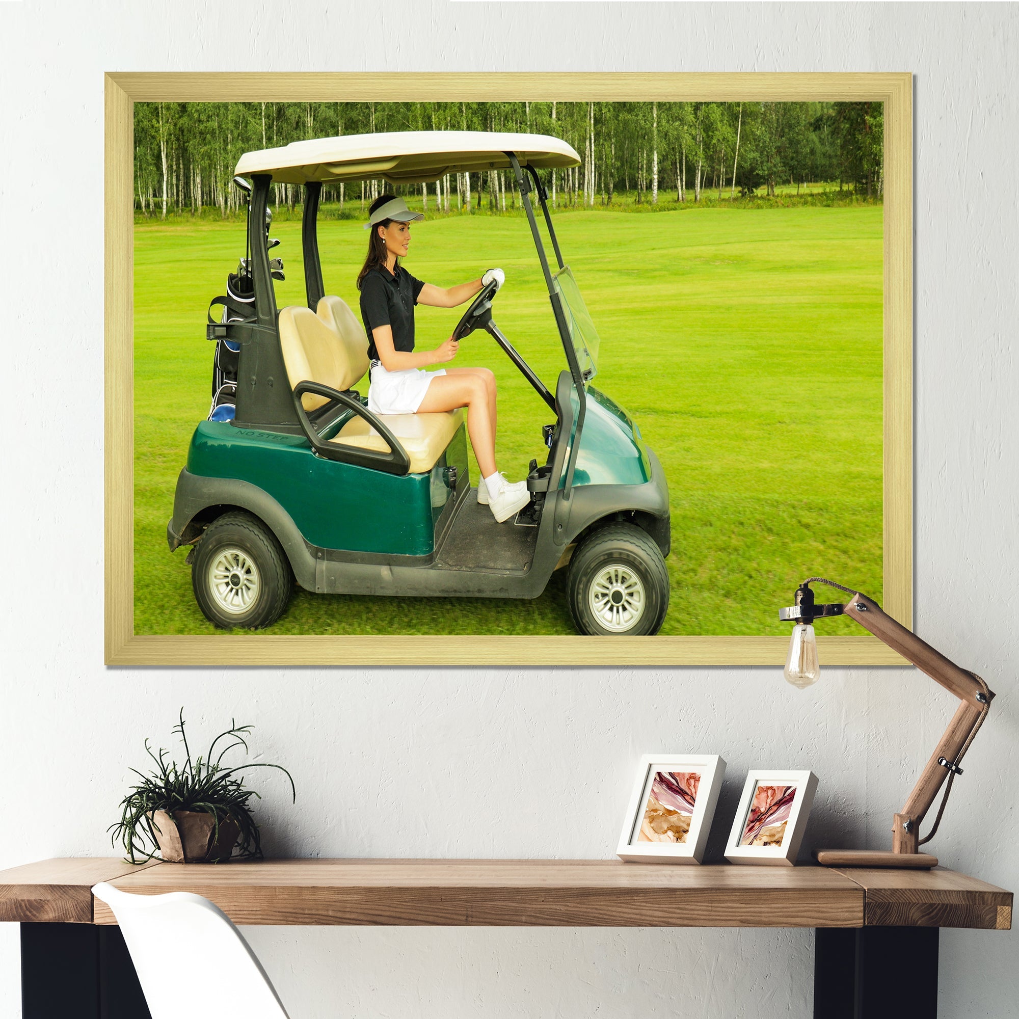 Golf Cart Solitude I - Golf Canvas Wall Art