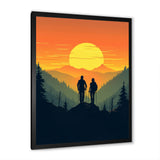 Orange Yellow Bold Hiking Sunset - Hiking Canvas Wall Art