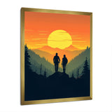 Orange Yellow Bold Hiking Sunset - Hiking Canvas Wall Art