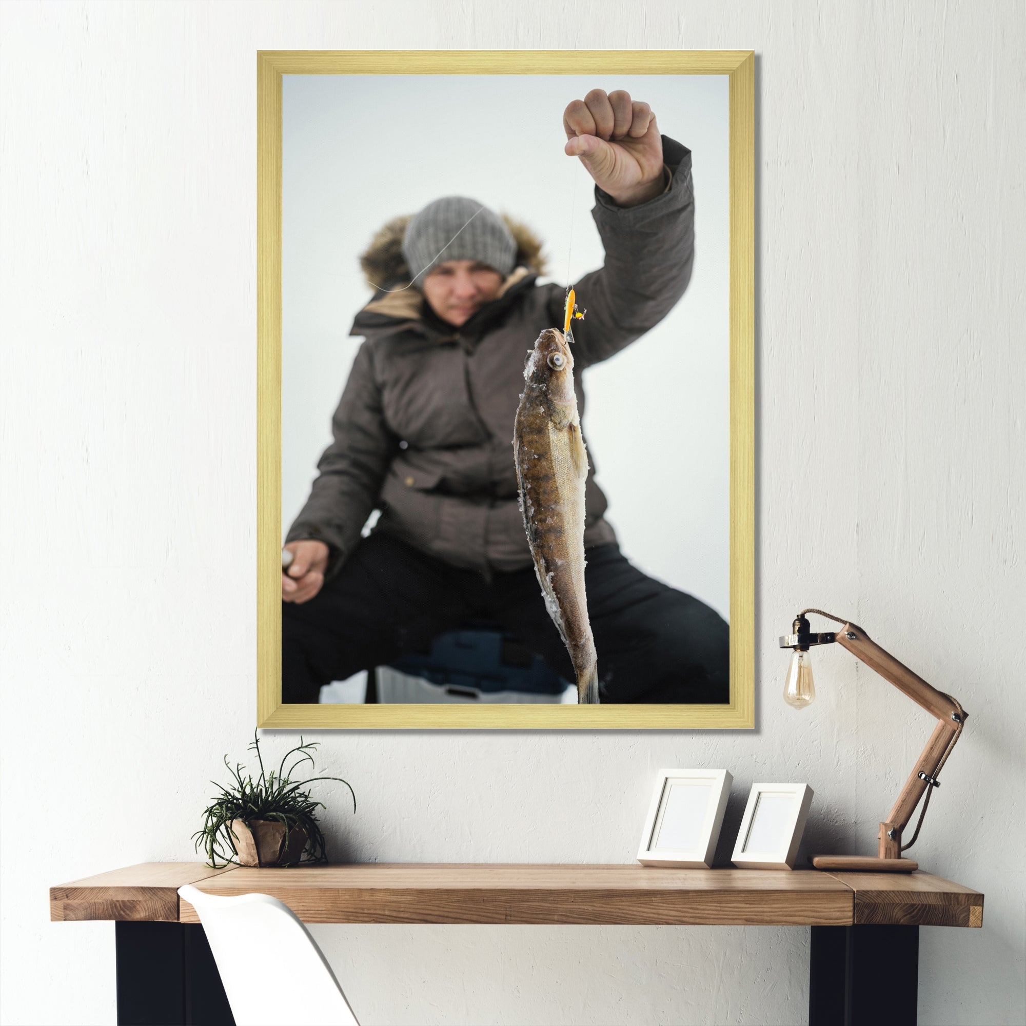 Winter Fishing Nautical Escapes - Hunting & Fishing Canvas Wall Art