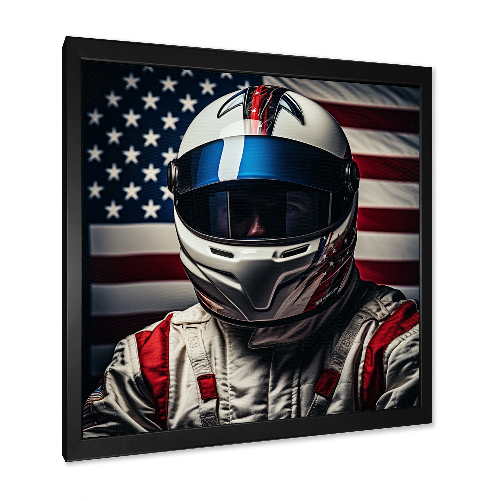 American Speed Way Car Portrait - Racing Canvas Wall Art