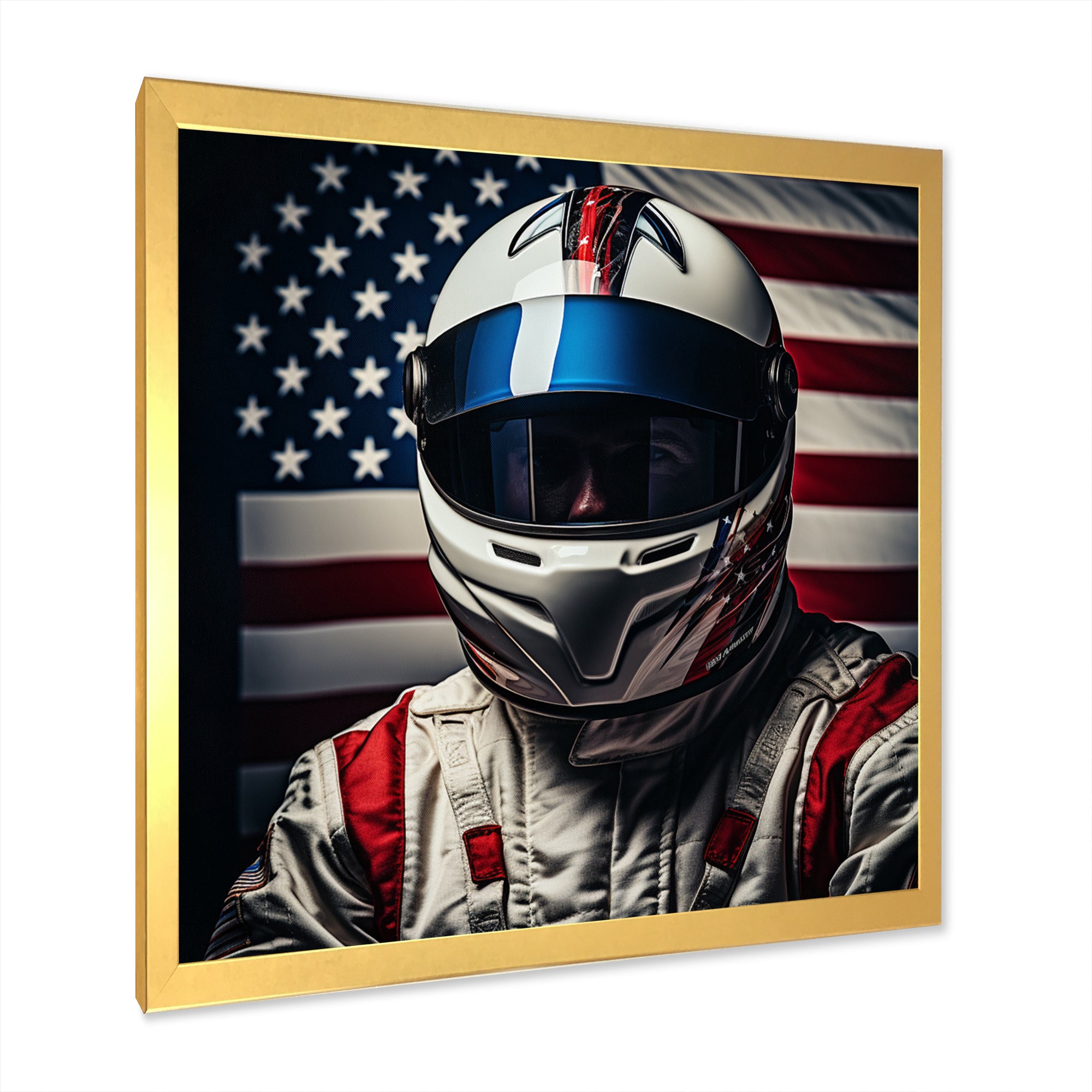 American Speed Way Car Portrait - Racing Canvas Wall Art
