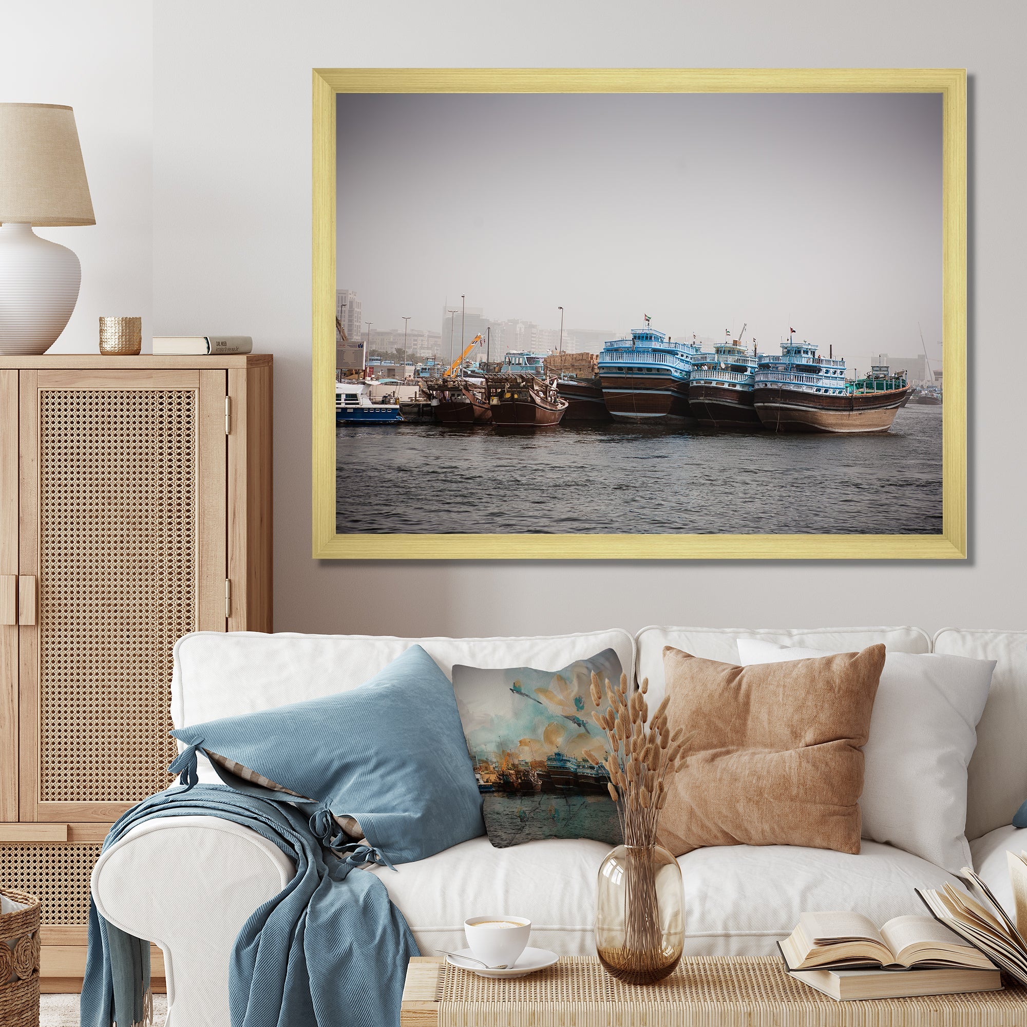 Photo Sailing Port Serenity I - Sailing Canvas Wall Art