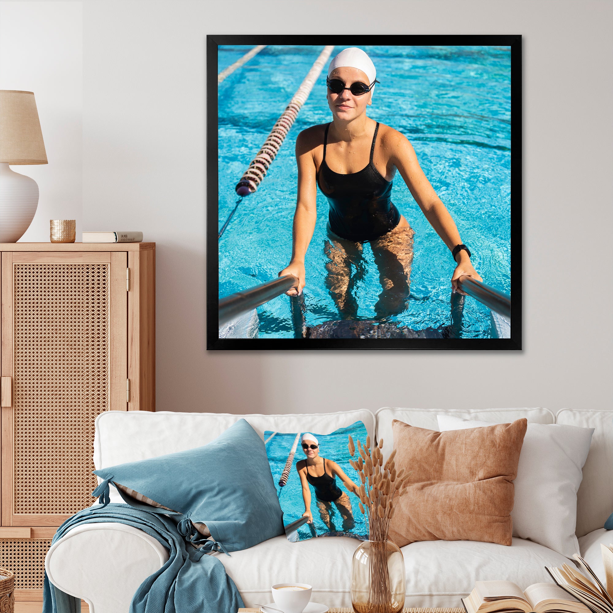 Photo Swimming Athlete - Swimming Canvas Wall Art