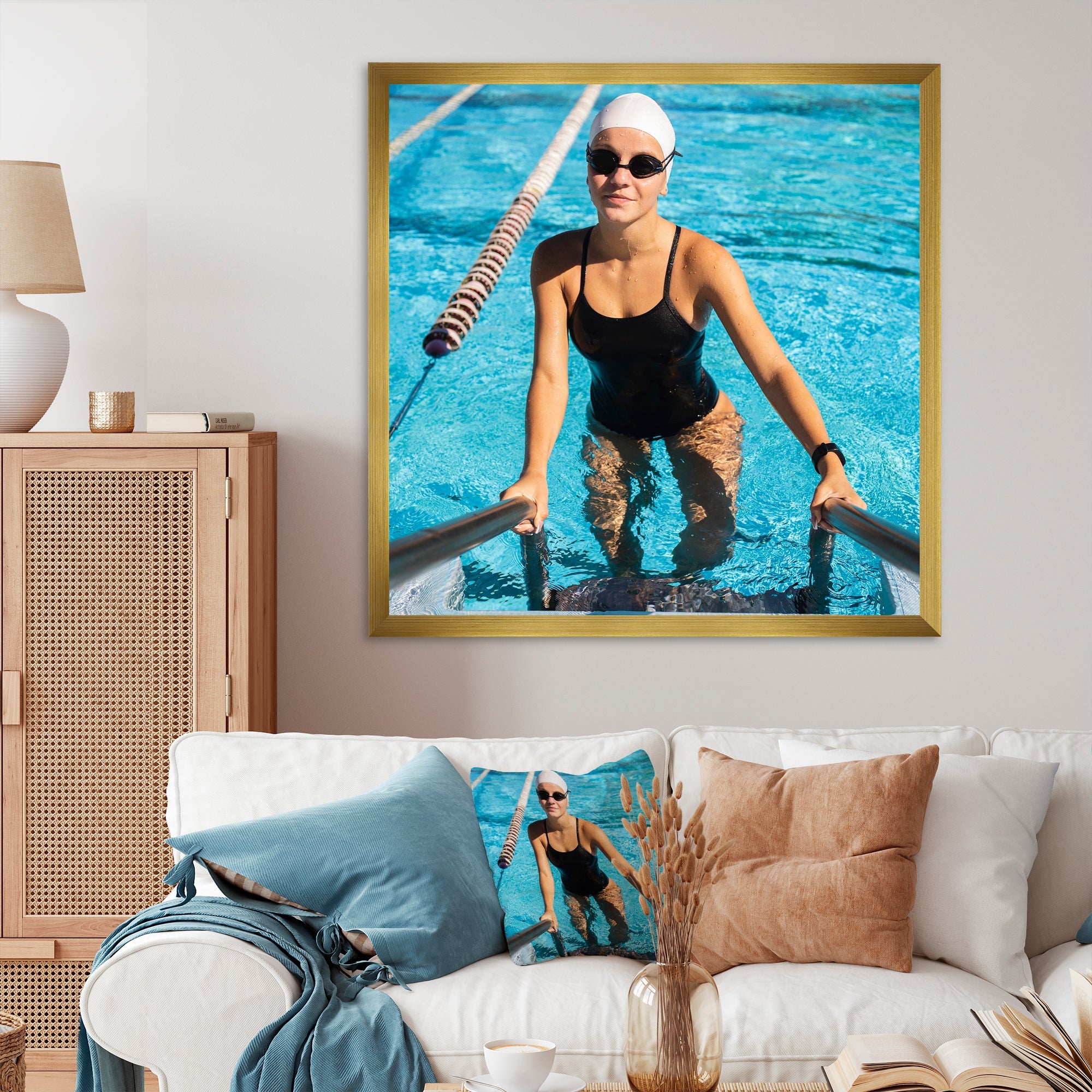 Photo Swimming Athlete - Swimming Canvas Wall Art