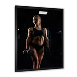 Weightlifting Woman Gym Portrait I - Weightlifting Canvas Wall Art