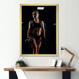 Weightlifting Woman Gym Portrait I - Weightlifting Canvas Wall Art