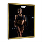 Weightlifting Woman Gym Portrait I - Weightlifting Canvas Wall Art
