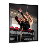 Weightlifting Woman Man Portrait I - Weightlifting Canvas Wall Art