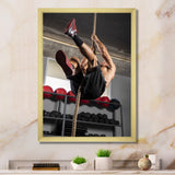 Weightlifting Woman Man Portrait I - Weightlifting Canvas Wall Art