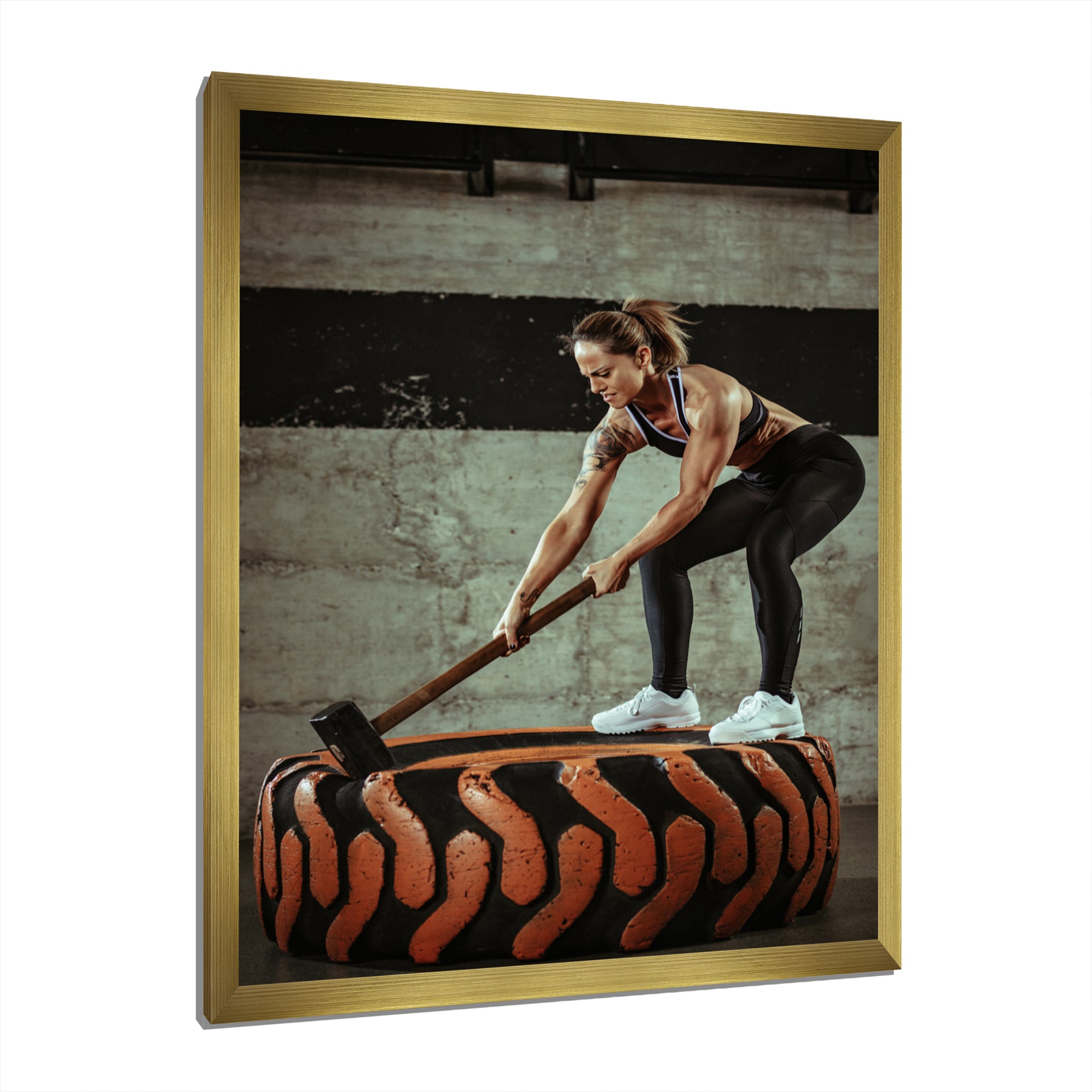 Weightlifting Gym Woman - Weightlifting Canvas Wall Art