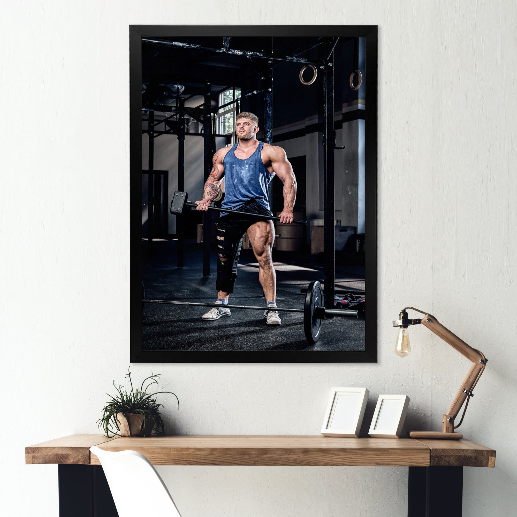 Powerlifting Man Flex I - Weightlifting Canvas Wall Art