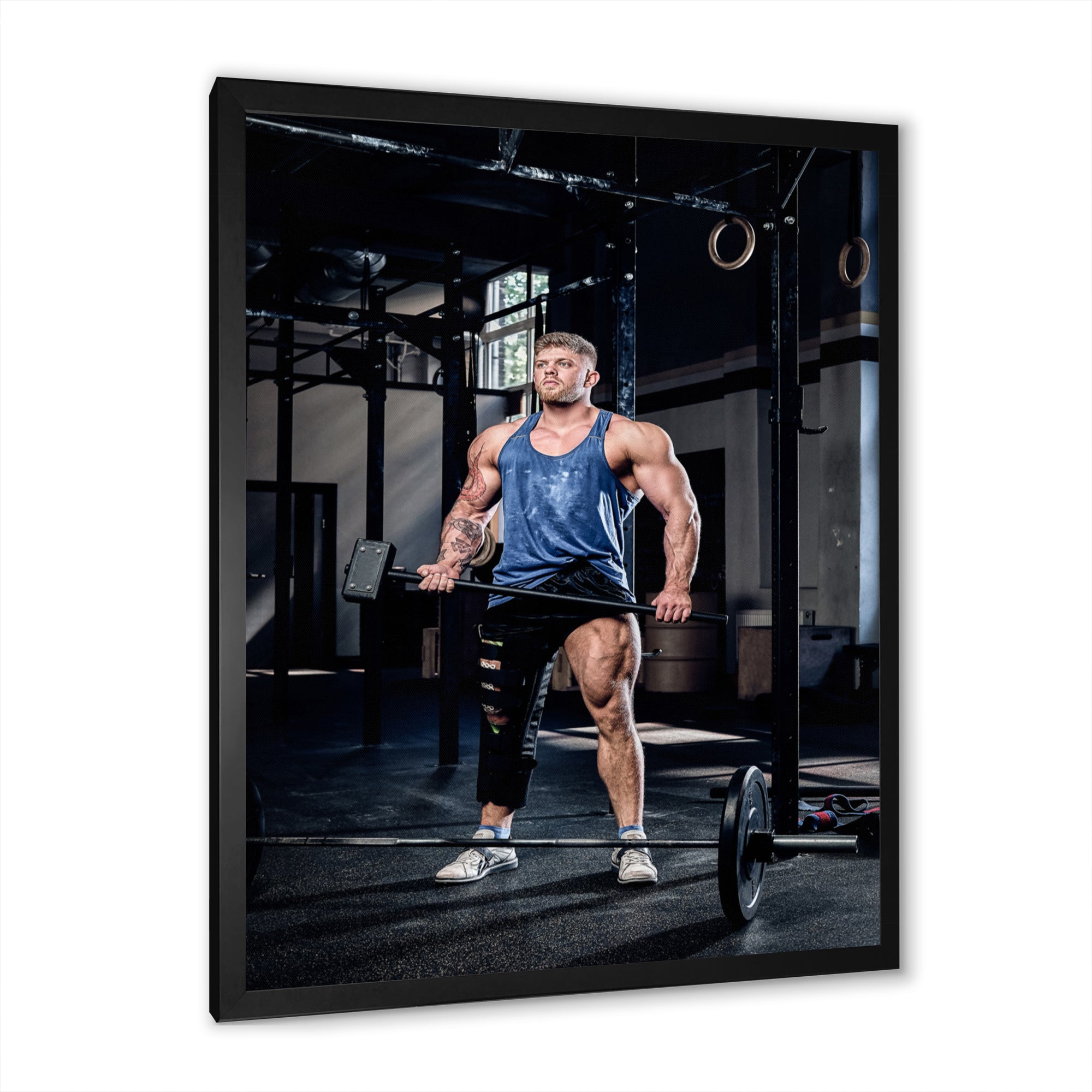 Powerlifting Man Flex I - Weightlifting Canvas Wall Art