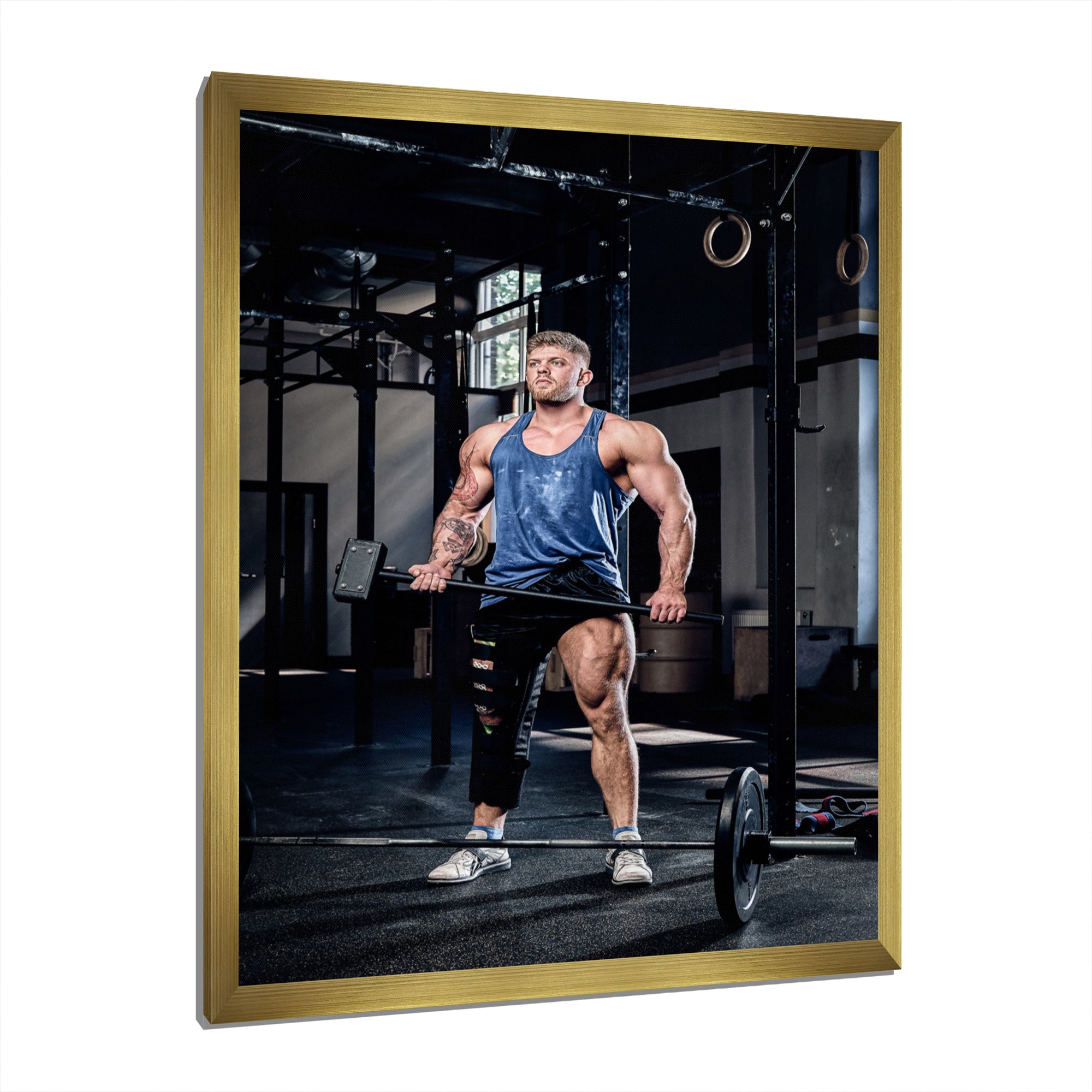 Powerlifting Man Flex I - Weightlifting Canvas Wall Art