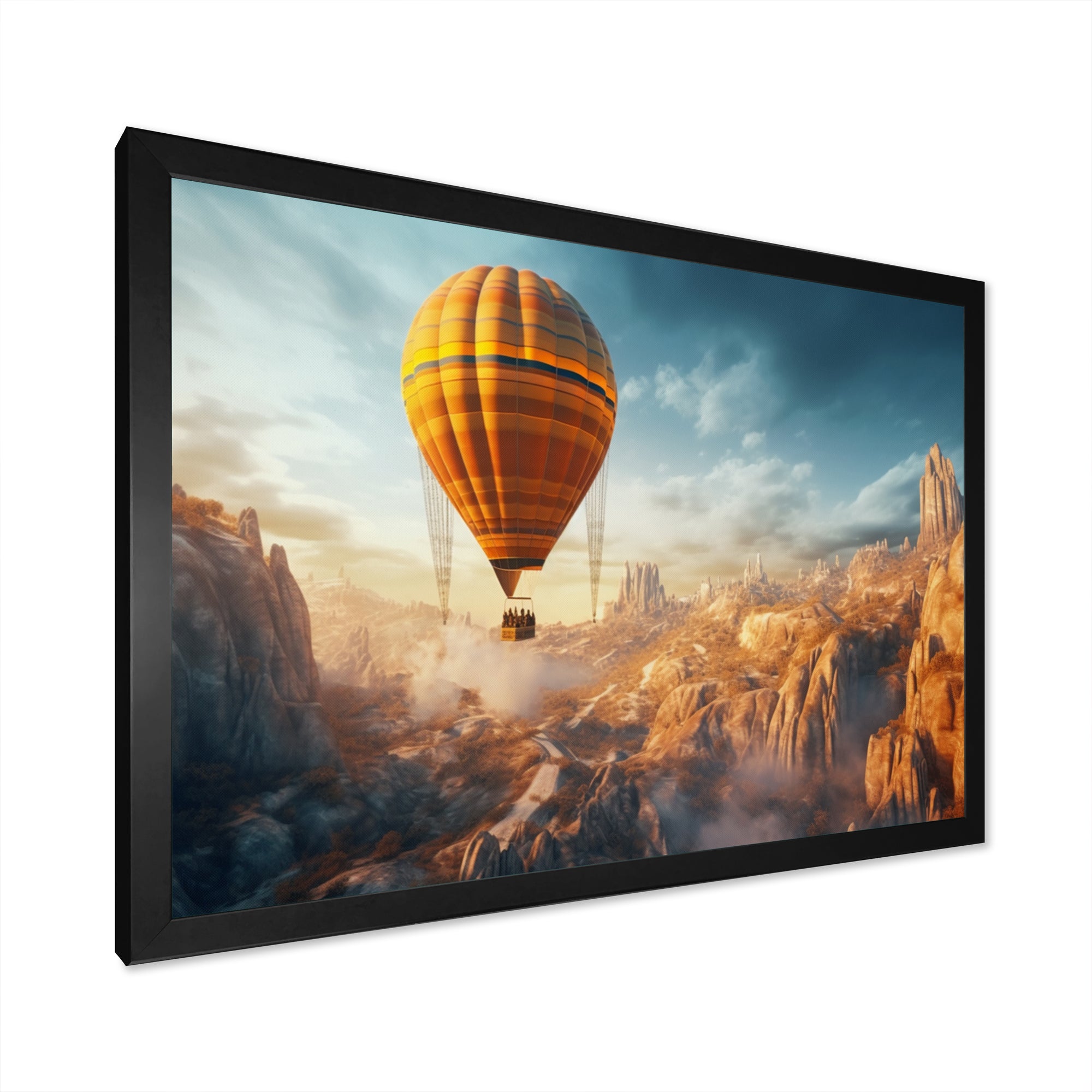 Yellow Hot Air Ballon Panoramic I - Hot Air Balloon Canvas Wall Art