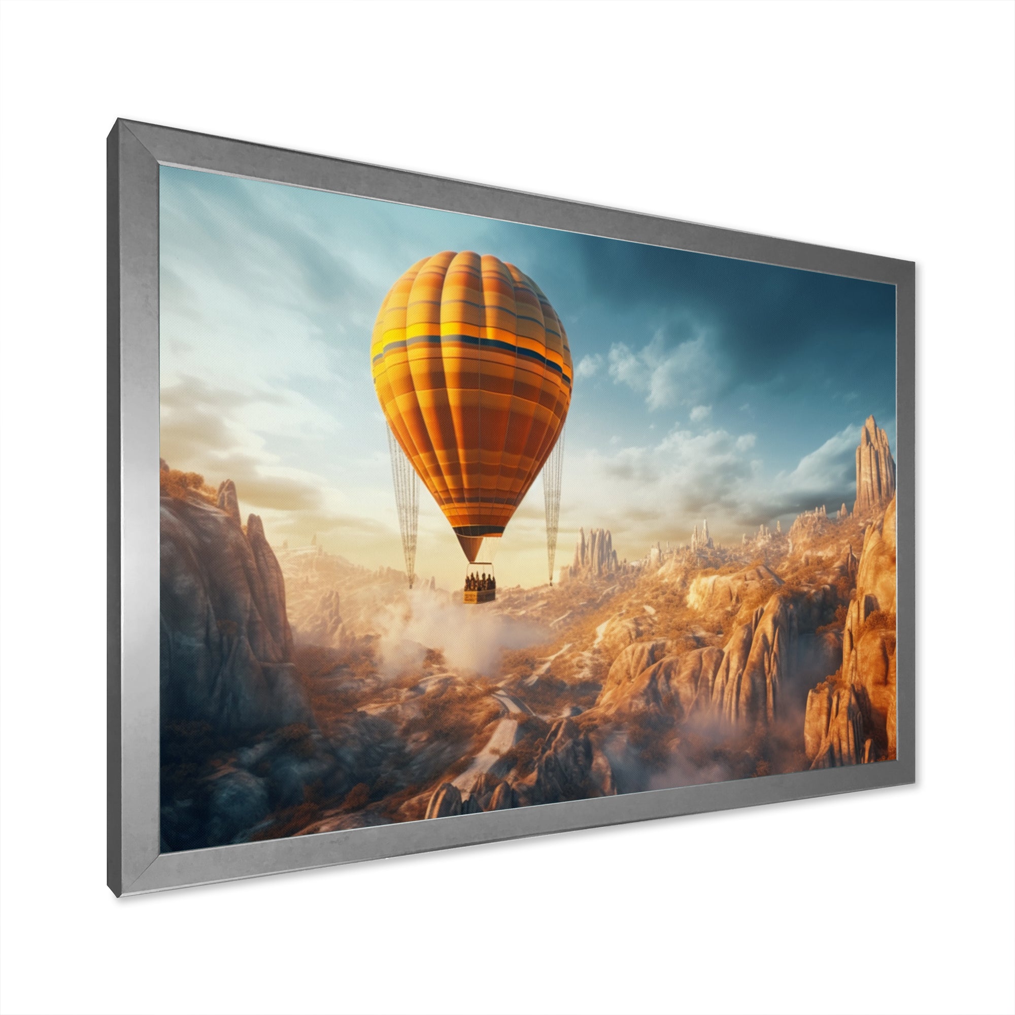 Yellow Hot Air Ballon Panoramic I - Hot Air Balloon Canvas Wall Art