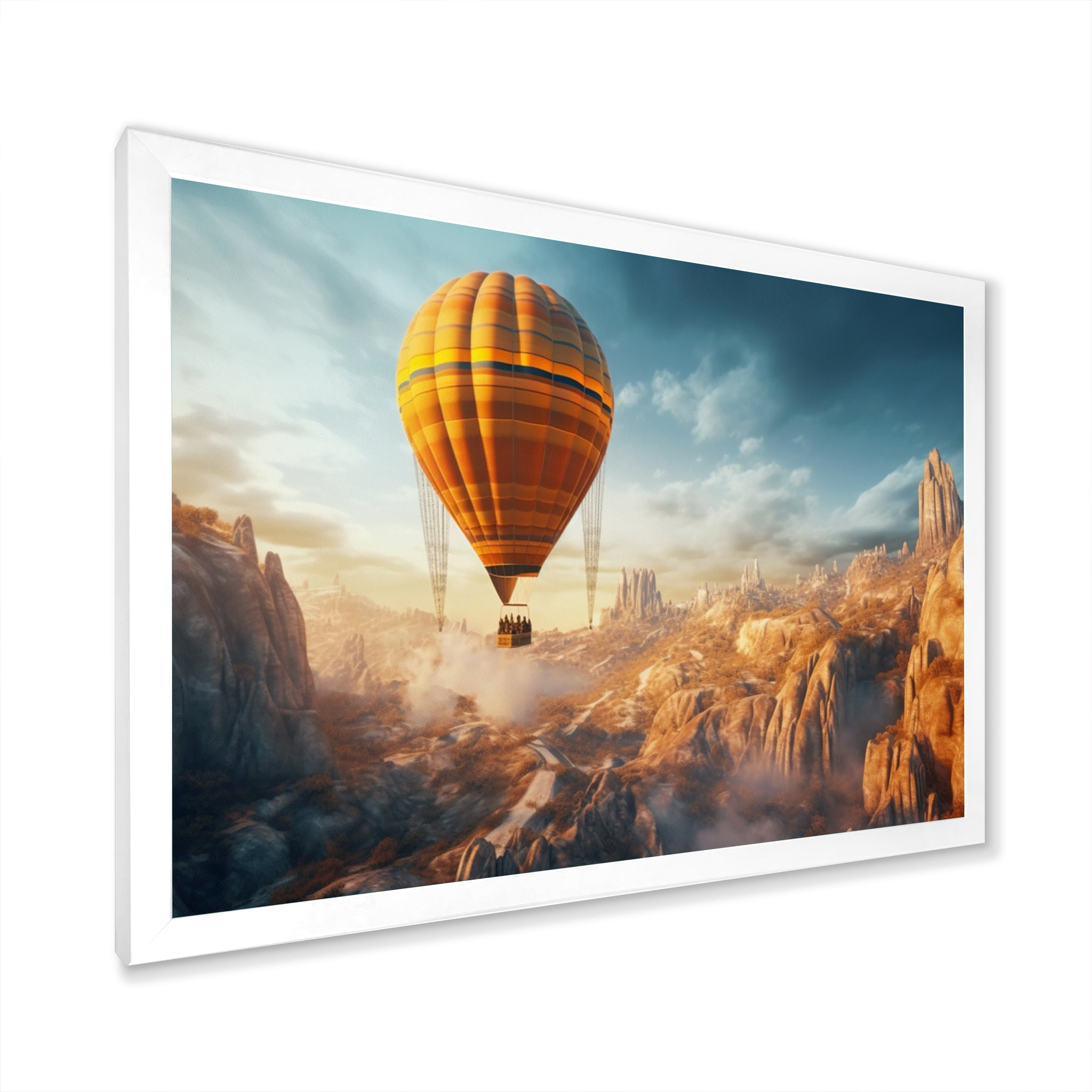 Yellow Hot Air Ballon Panoramic I - Hot Air Balloon Canvas Wall Art