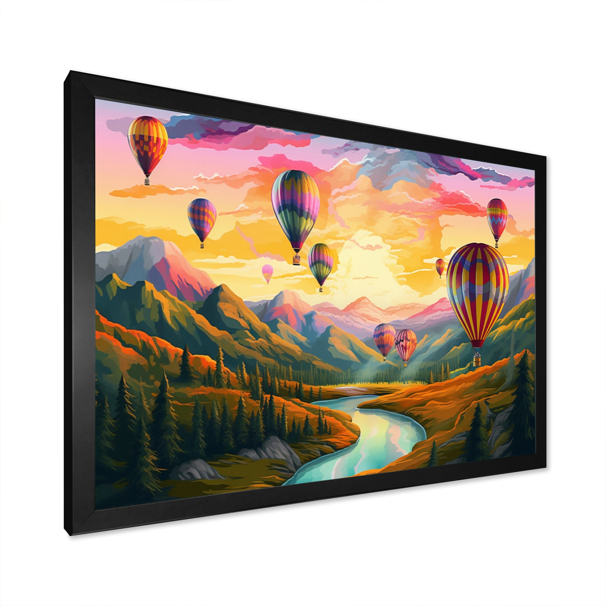 Hot Air Ballon Bold Scenery I - Hot Air Balloon Canvas Wall Art