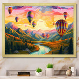 Hot Air Ballon Bold Scenery I - Hot Air Balloon Canvas Wall Art
