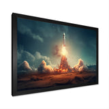 Vintage Spaceship Rocket I - Rocket Canvas Wall Art