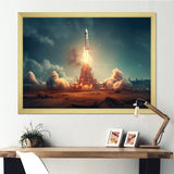 Vintage Spaceship Rocket I - Rocket Canvas Wall Art