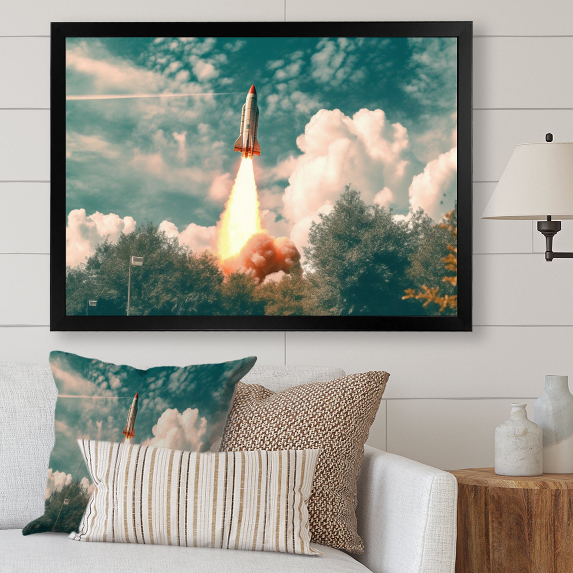 Spaceship Rocket In Florida I - Rocket Canvas Wall Art