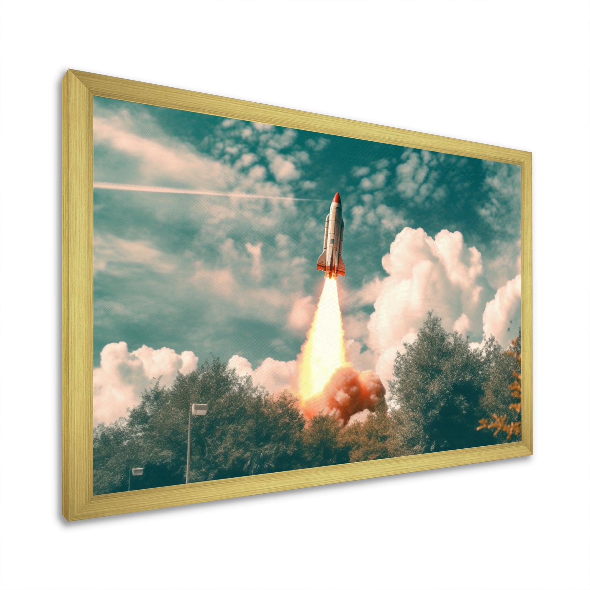 Spaceship Rocket In Florida I - Rocket Canvas Wall Art
