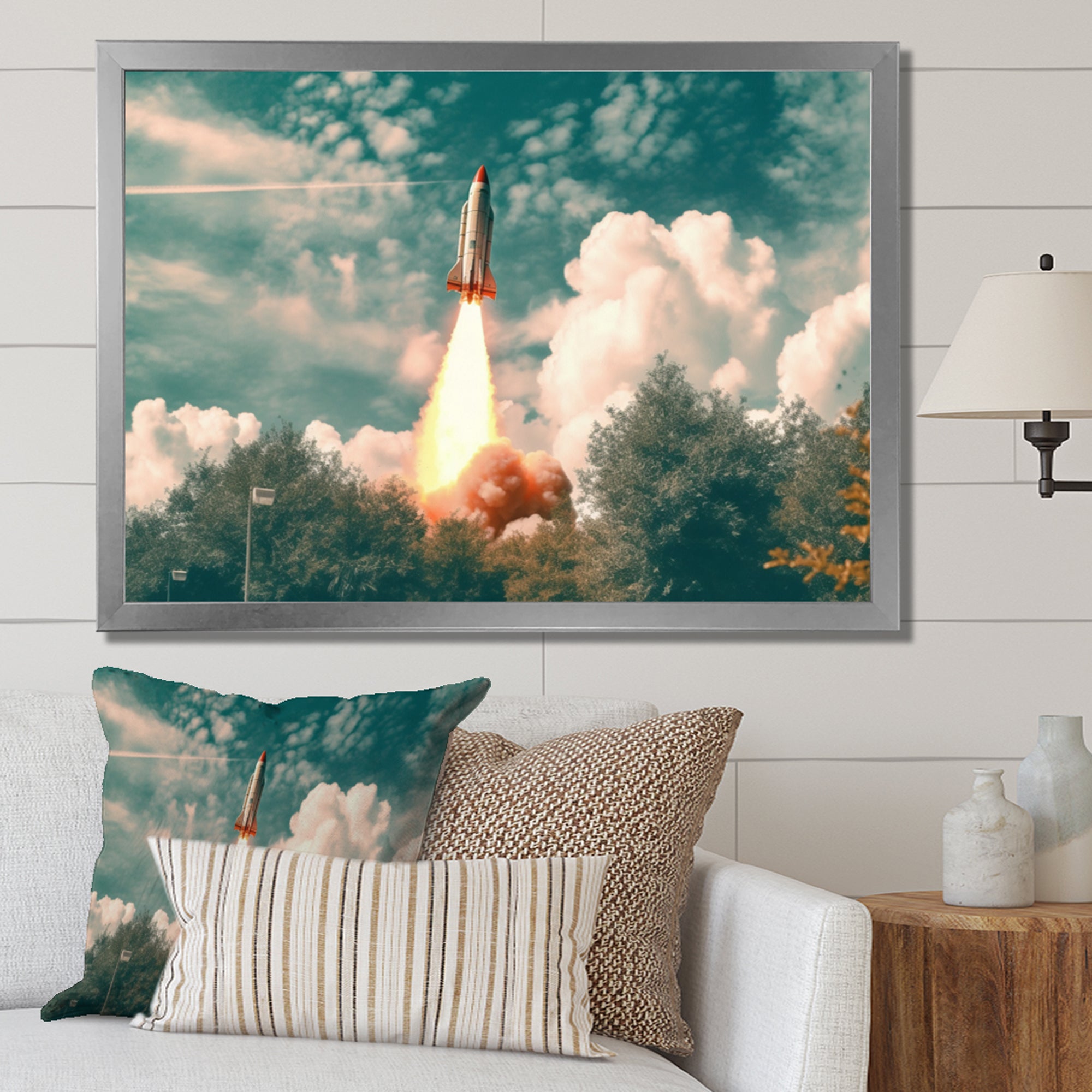 Spaceship Rocket In Florida I - Rocket Canvas Wall Art