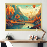 High In The Sky Hot Air Ballon - Hot Air Balloon Canvas Wall Art