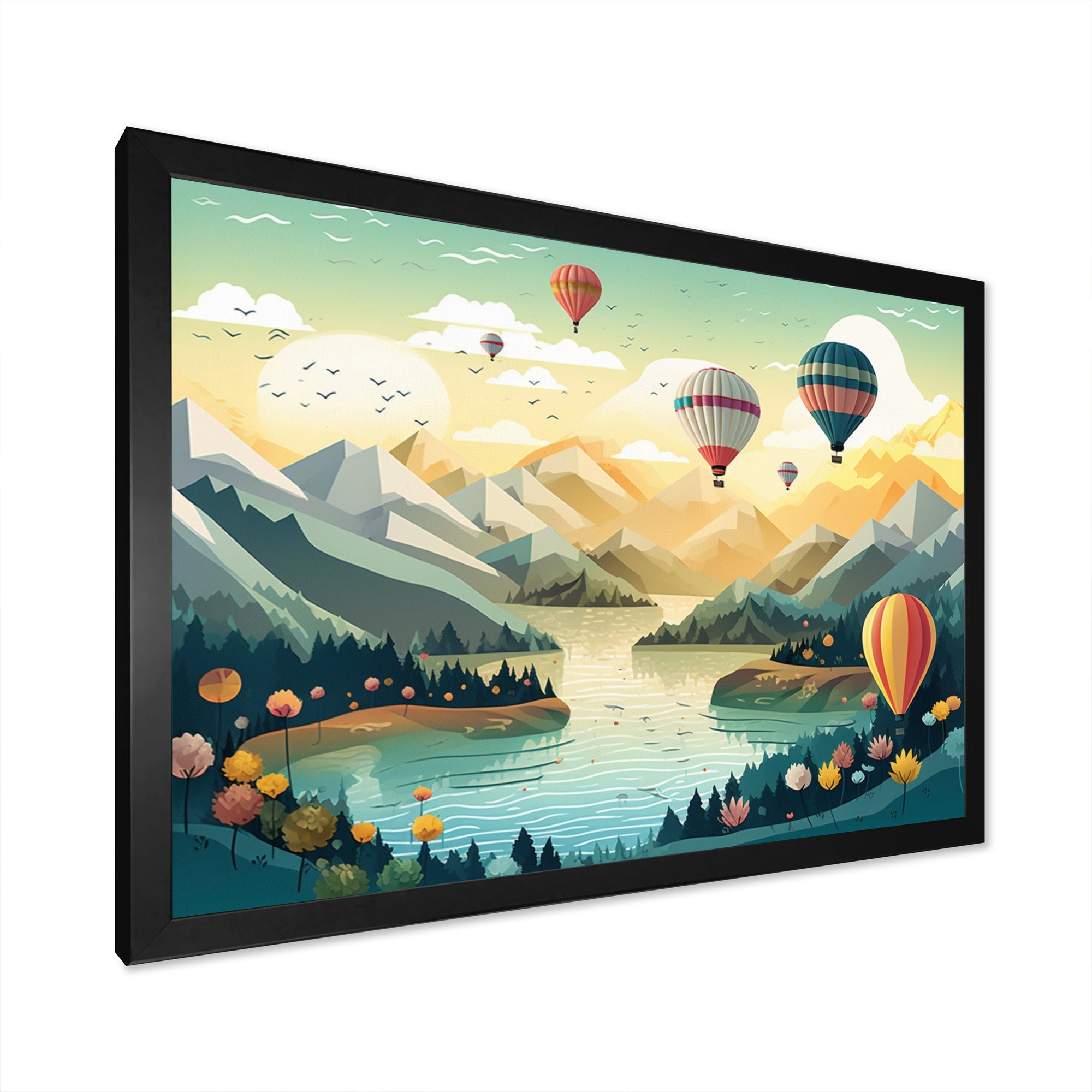 High In The Skies Hot Air Ballon - Hot Air Balloon Canvas Wall Art
