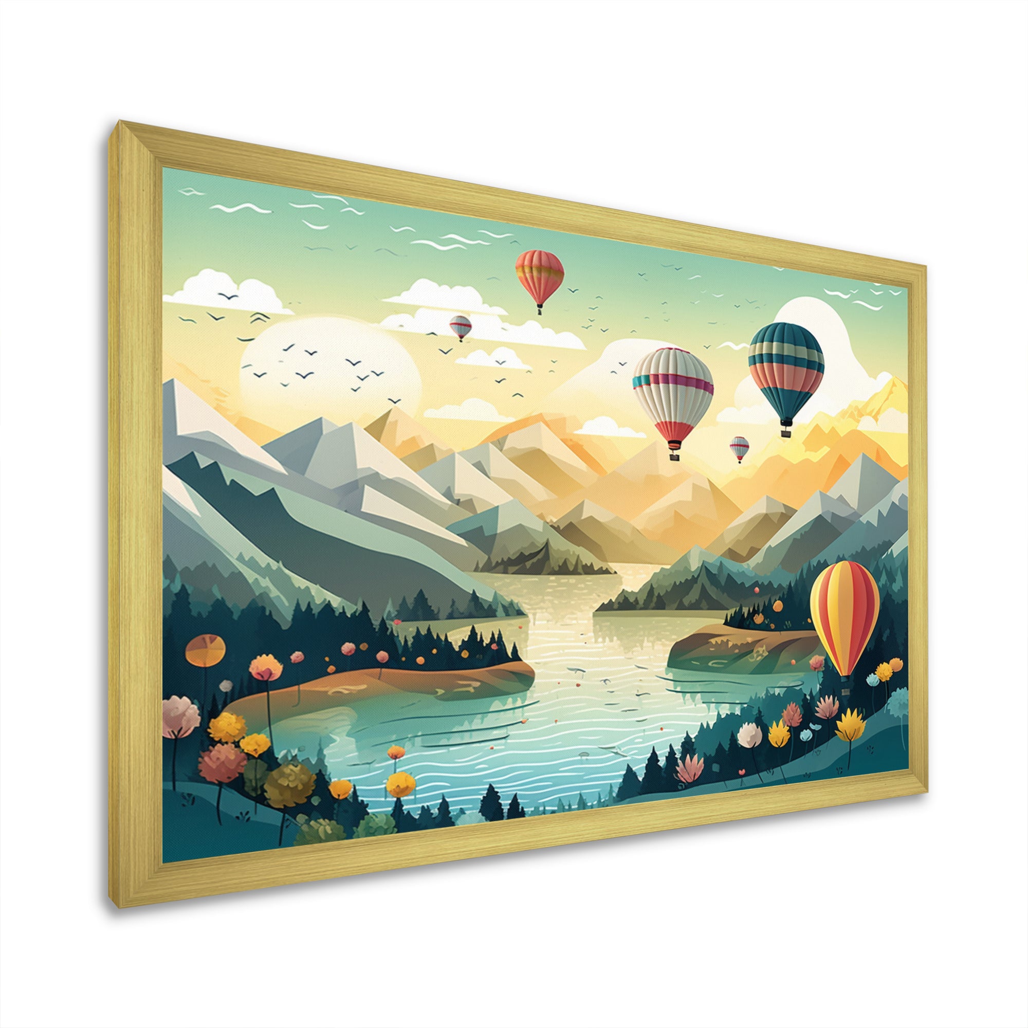 High In The Skies Hot Air Ballon - Hot Air Balloon Canvas Wall Art