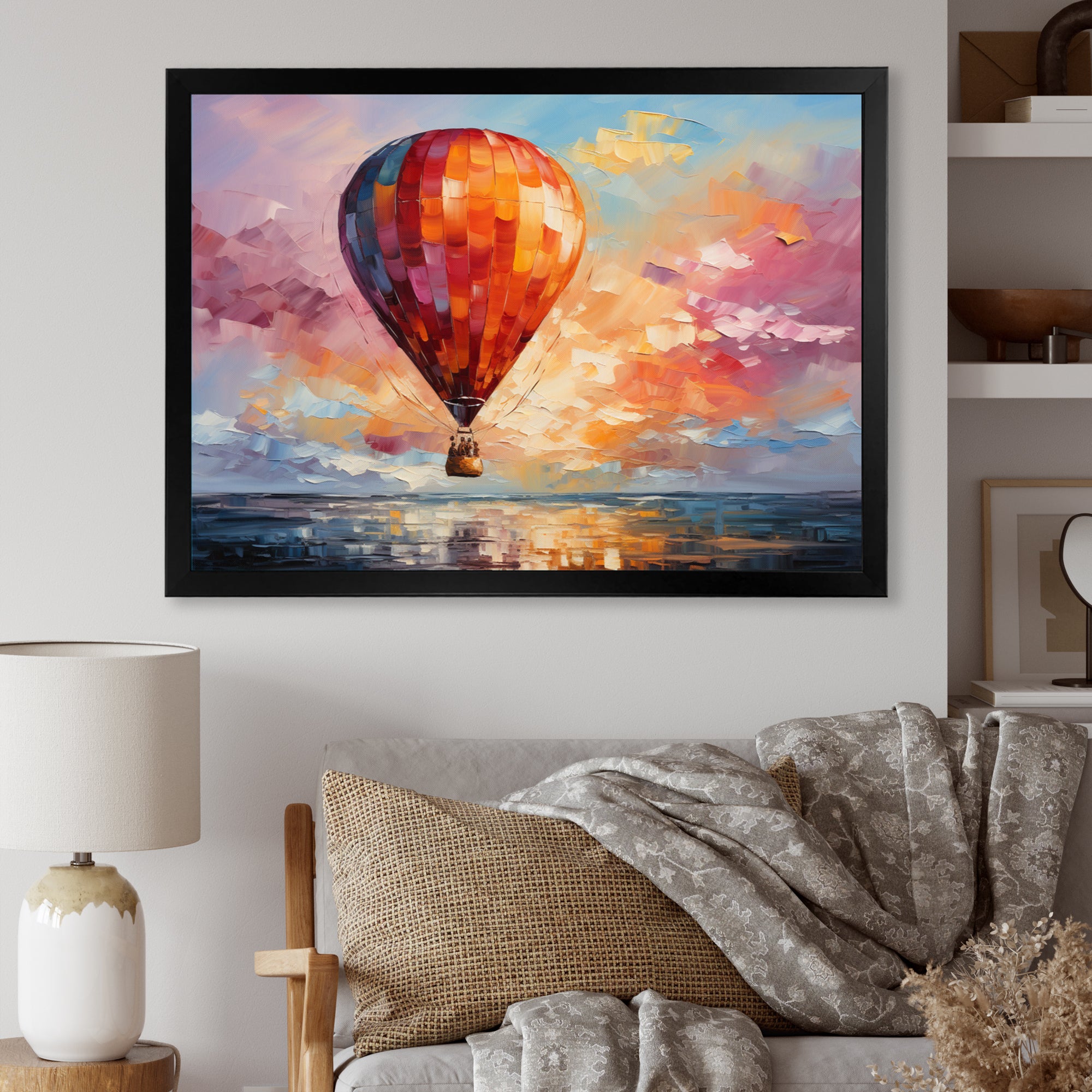 Colorful Air balloon Views I - Hot Air Balloon Canvas Wall Art