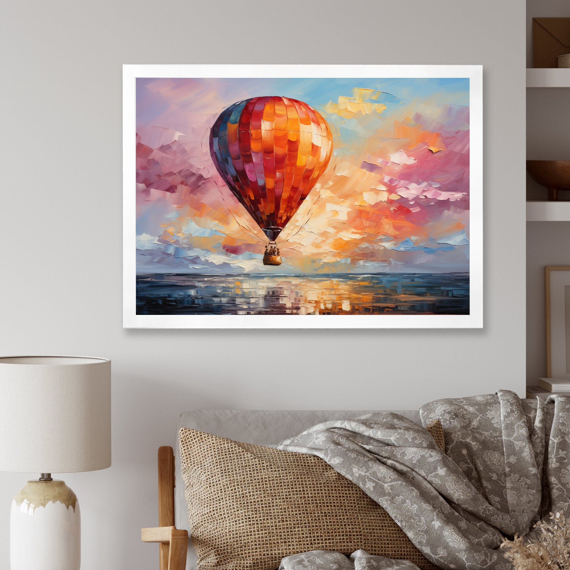 Colorful Air balloon Views I - Hot Air Balloon Canvas Wall Art