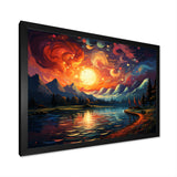 Planets Sunset On Mountain I - Hot Air Balloon Canvas Wall Art