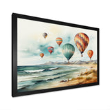 Air balloon Views On The Beach I - Hot Air Balloon Canvas Wall Art