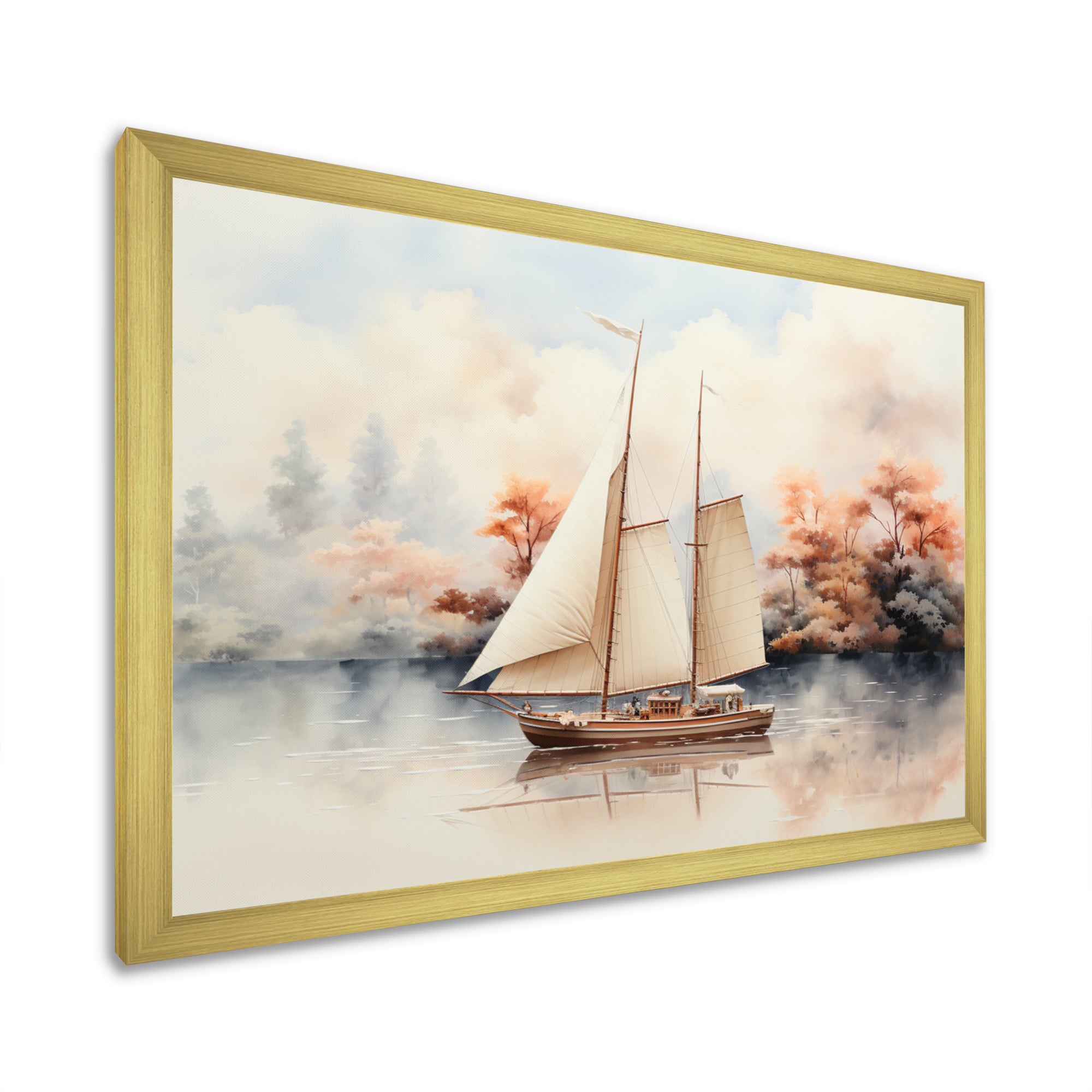 Minimalism Sailing Boat Solitude I - Boat Canvas Wall Art