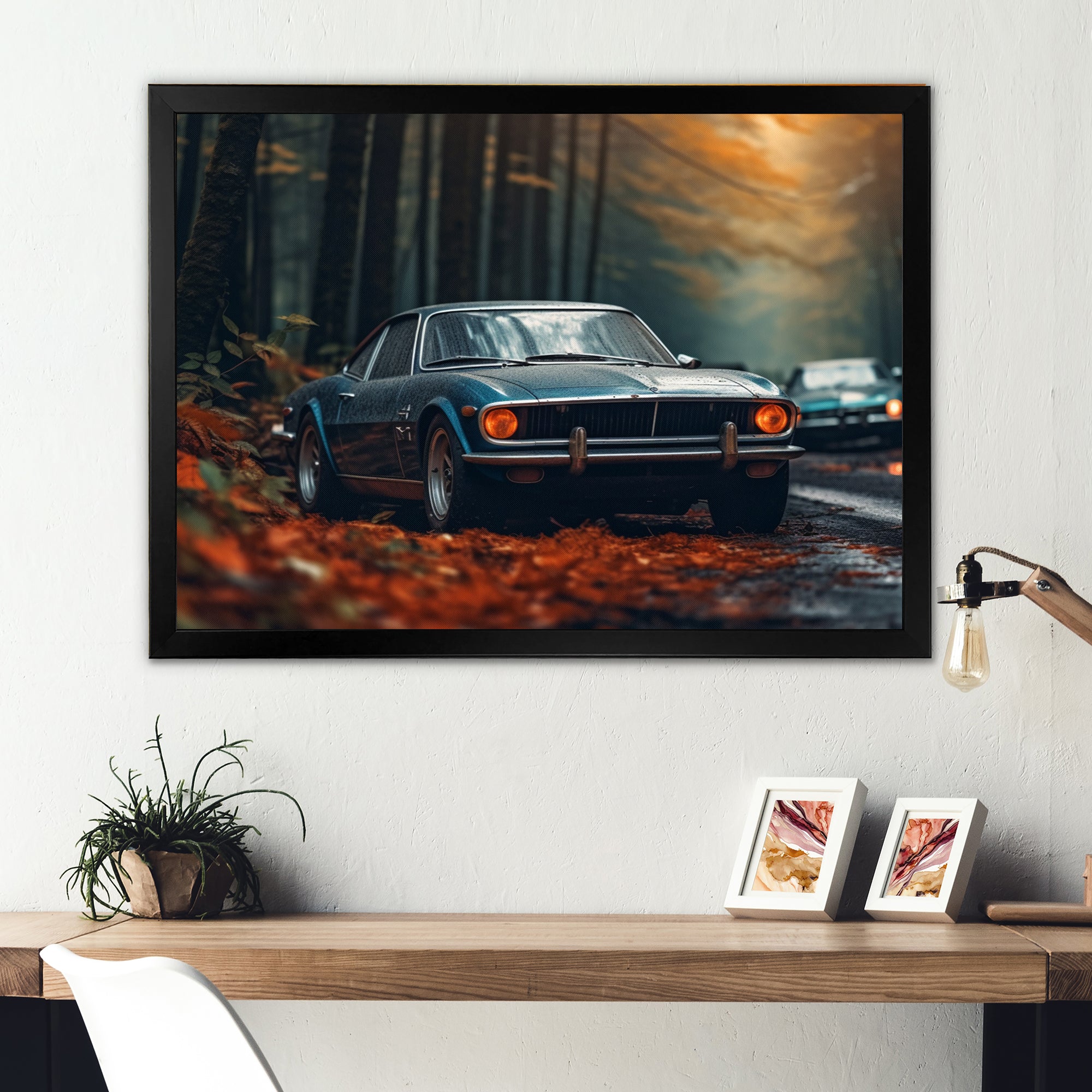 Mustang Forest Drives I - Car Muscle Car Canvas Wall Art