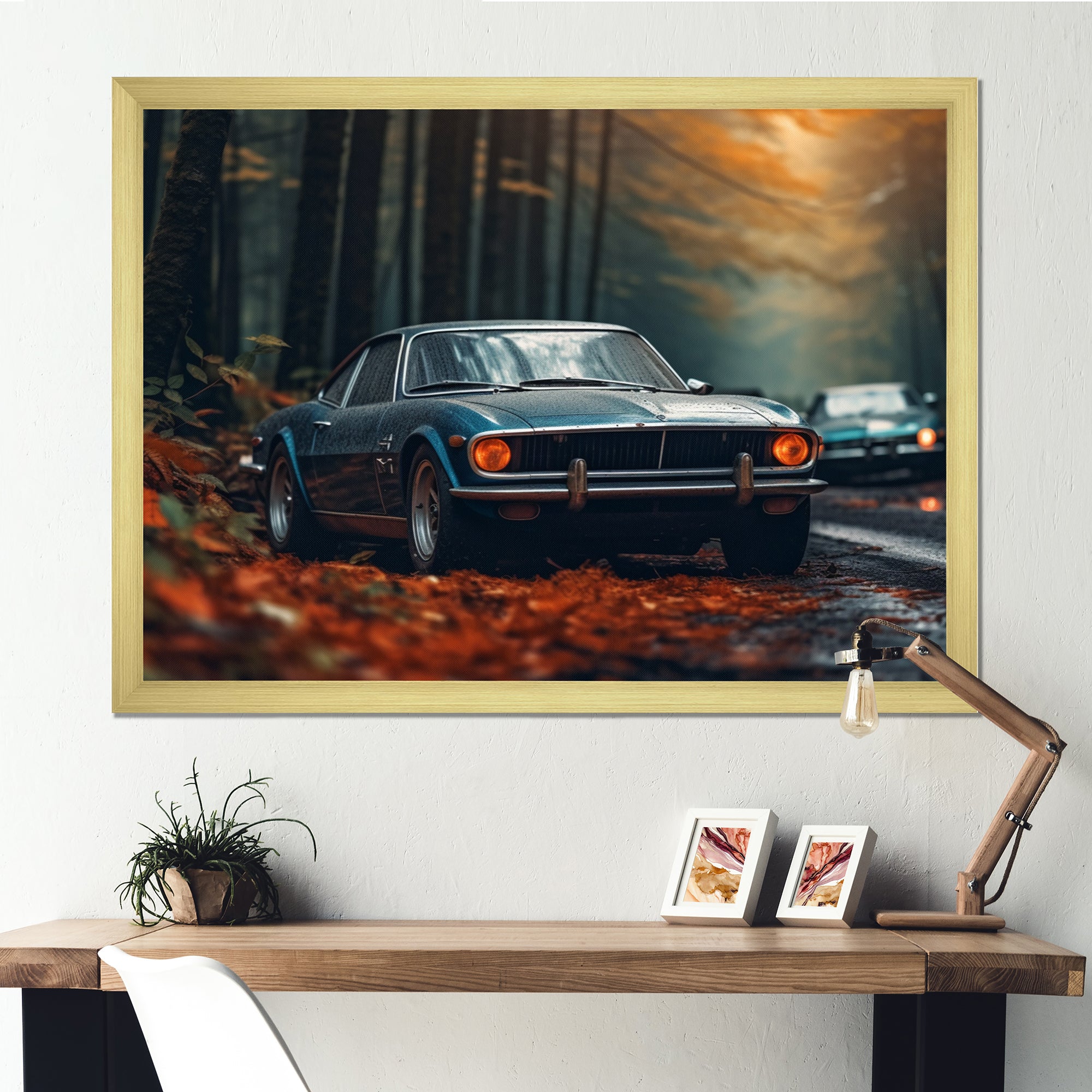Mustang Forest Drives I - Car Muscle Car Canvas Wall Art