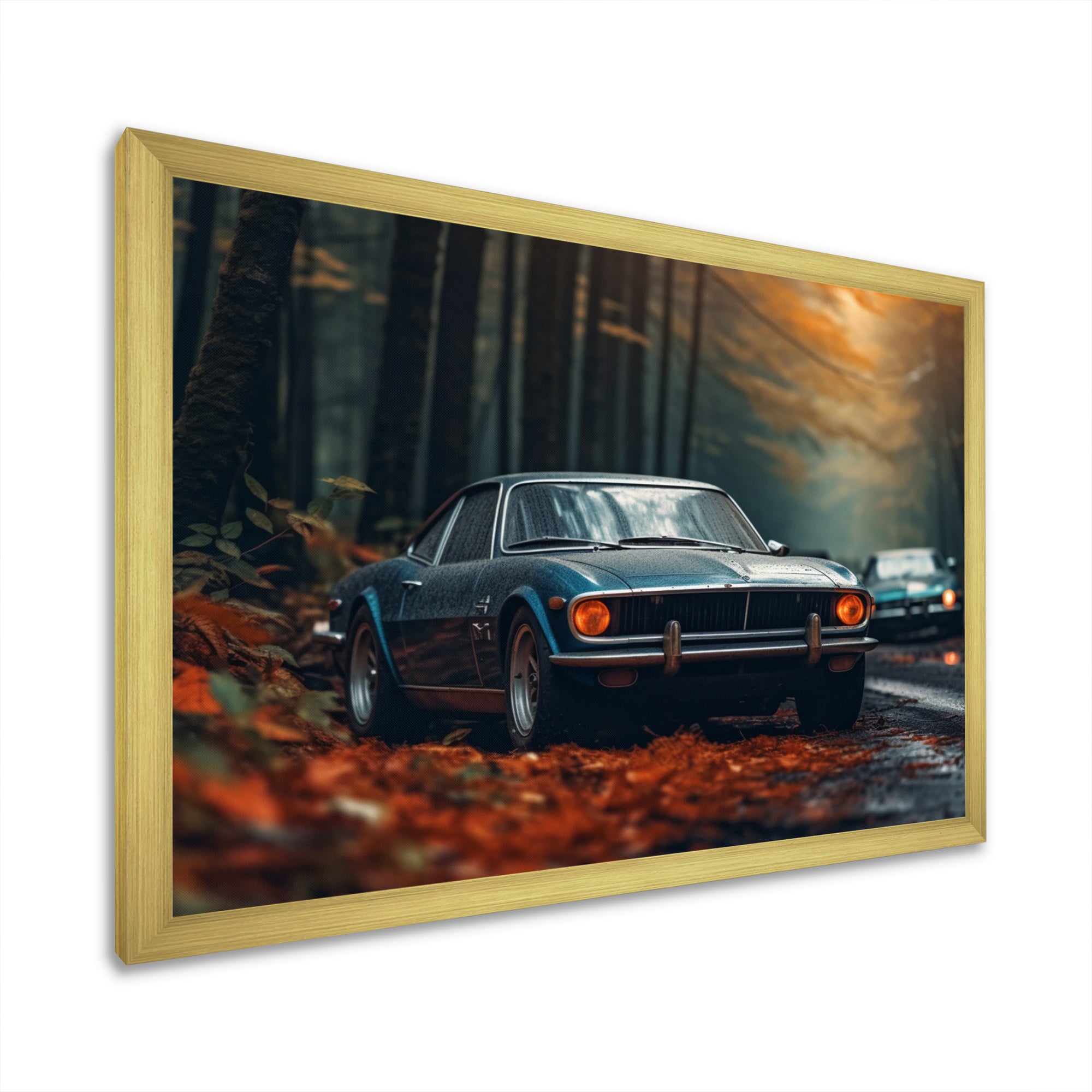 Mustang Forest Drives I - Car Muscle Car Canvas Wall Art