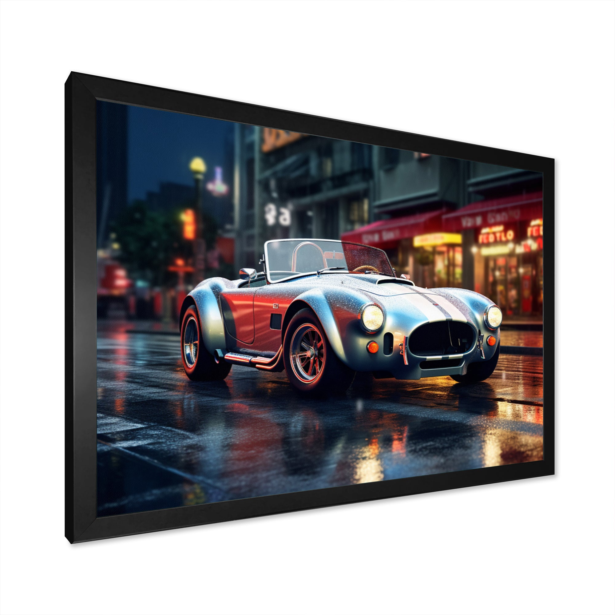 Classics Cobra Car At Night I - Car Old American Canvas Wall Art