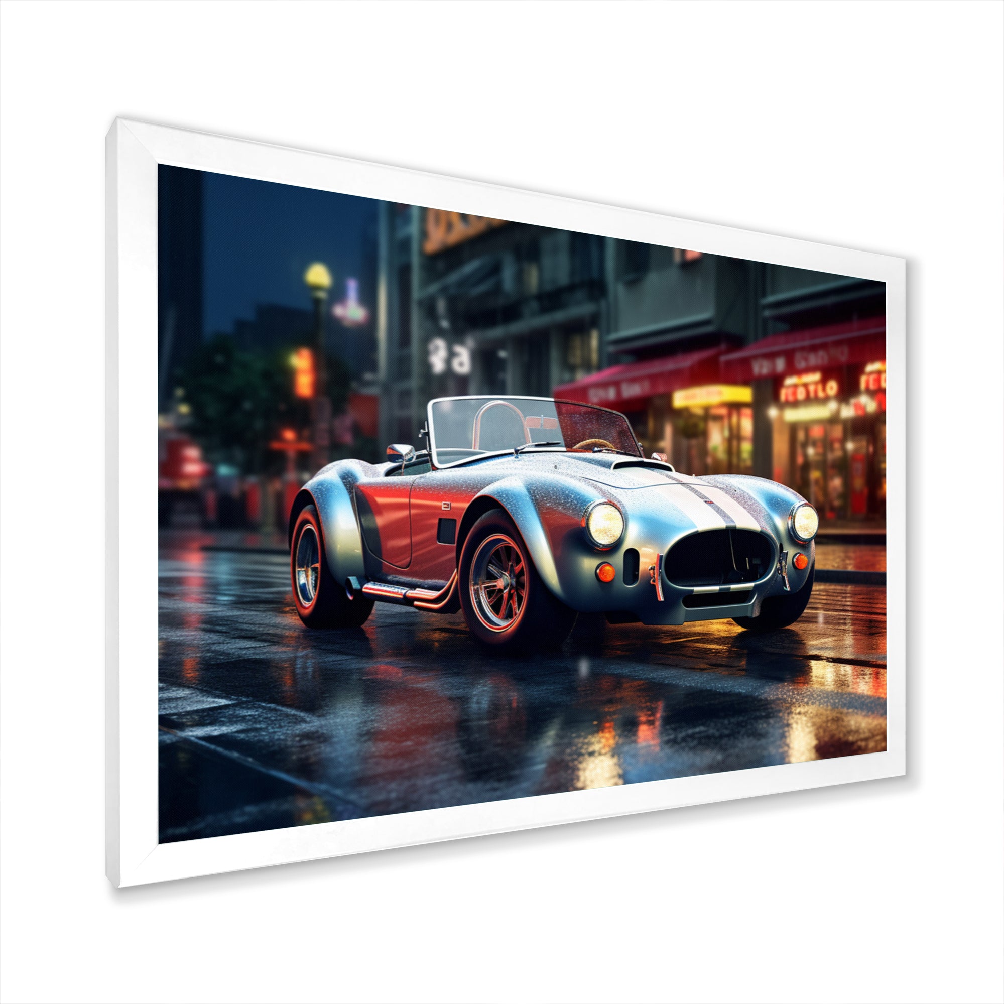 Classics Cobra Car At Night I - Car Old American Canvas Wall Art