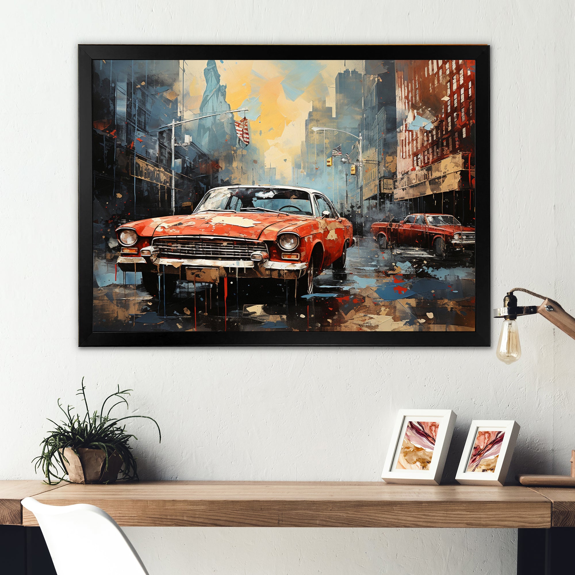 Vintage Car Collage - Cars Retro Canvas Wall Art