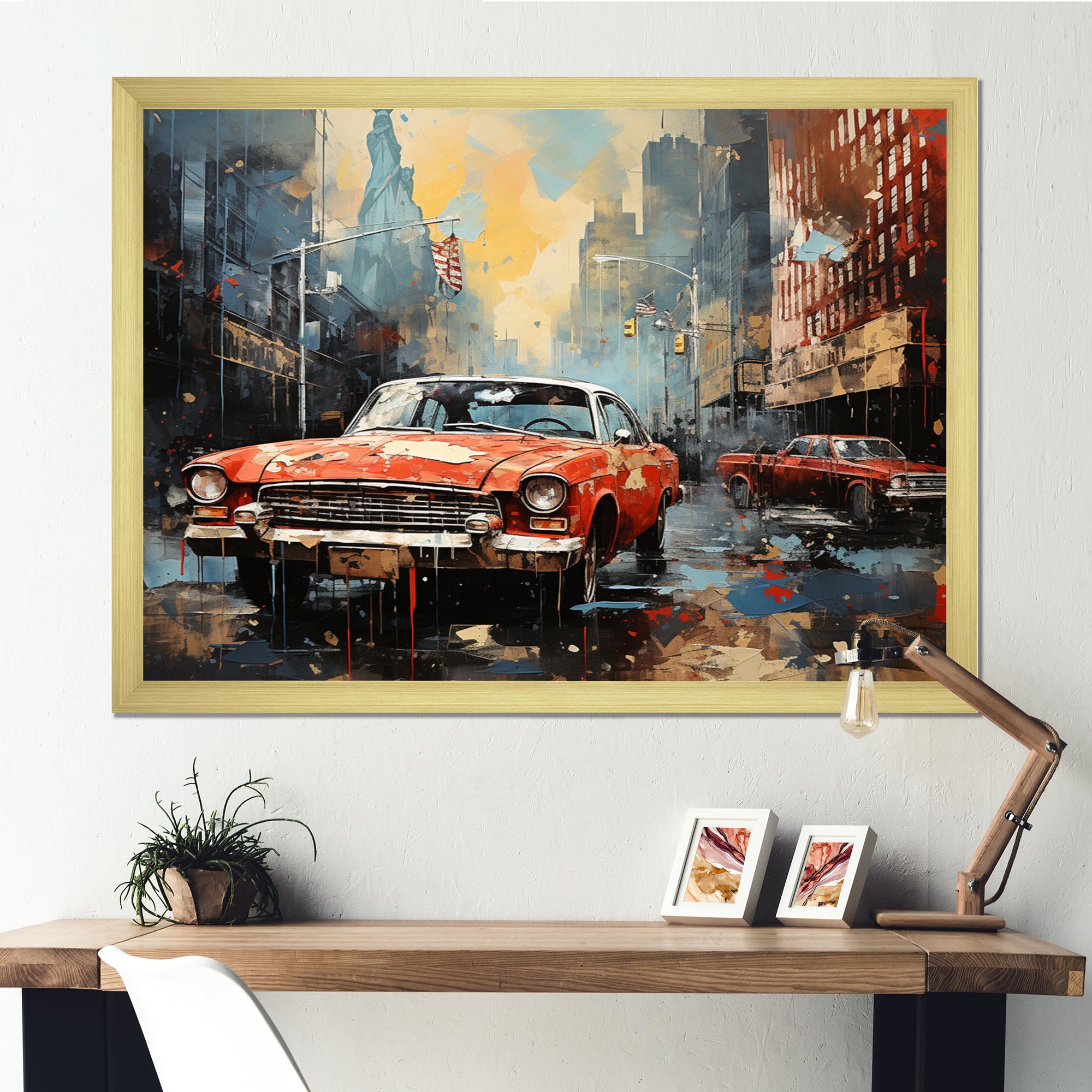 Vintage Car Collage - Cars Retro Canvas Wall Art