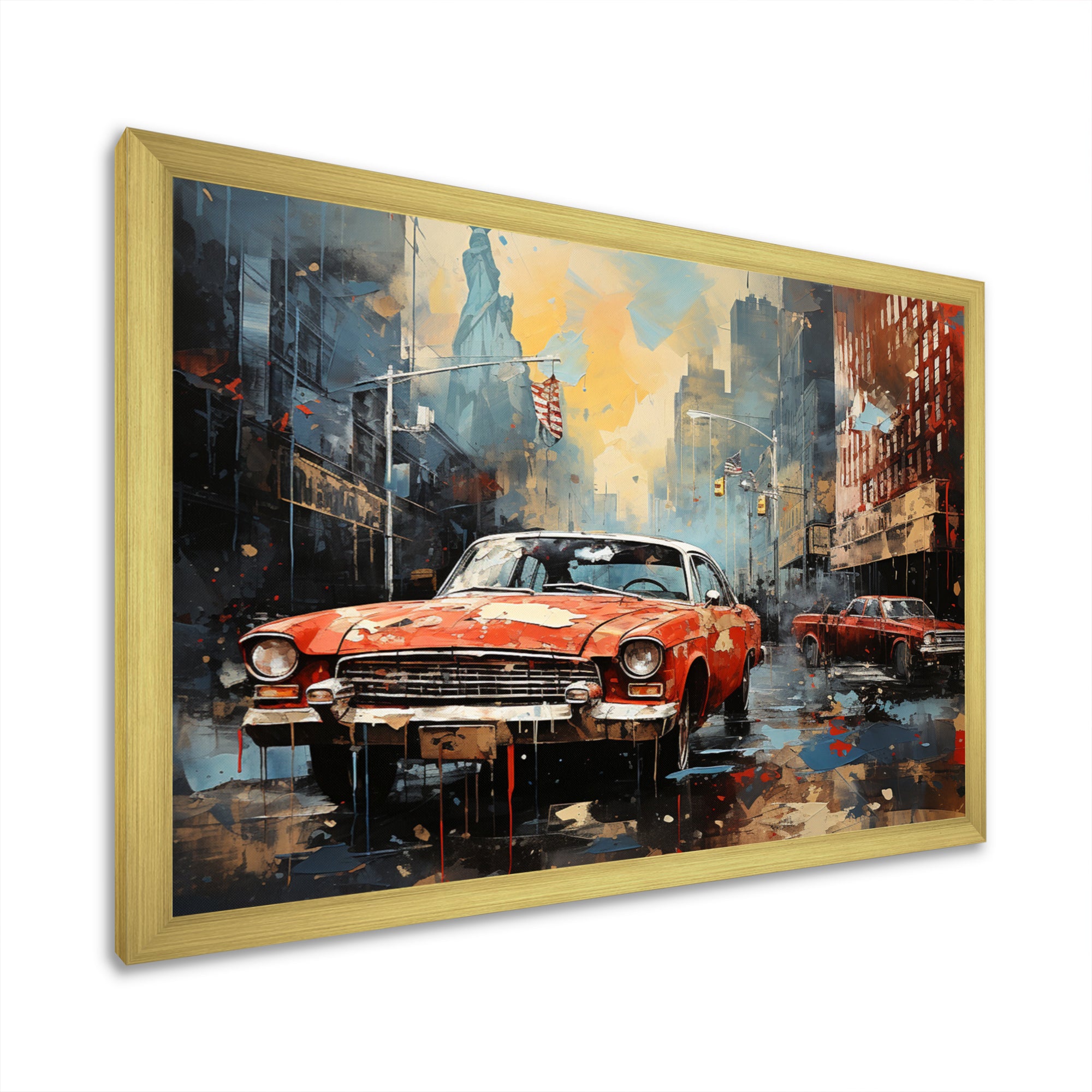 Vintage Car Collage - Cars Retro Canvas Wall Art