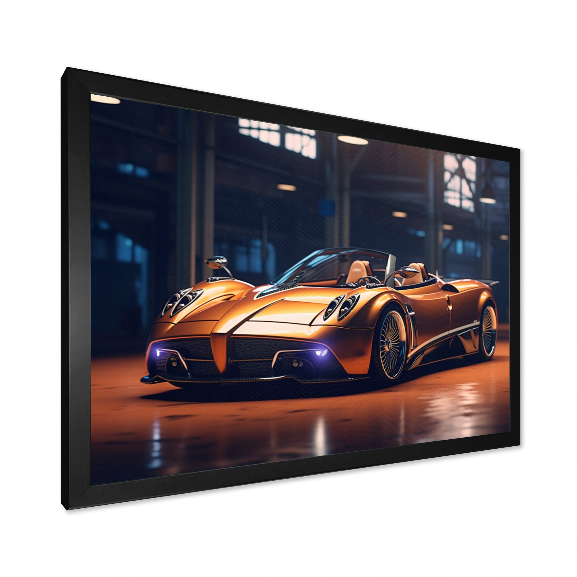 Neon Italian Exotic Car - Neon Car Canvas Wall Art