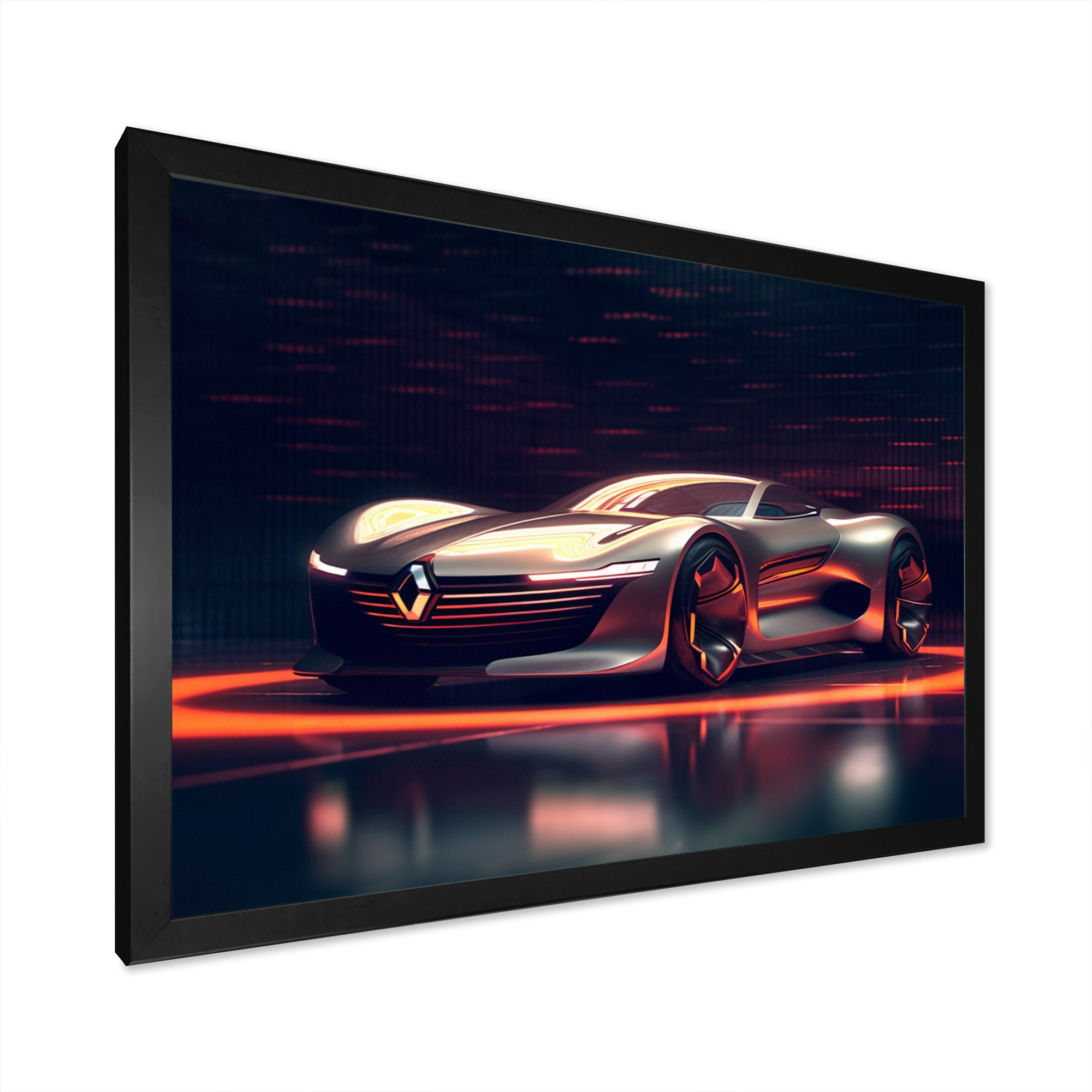 Neon French Exotic Car I - Neon Car Canvas Wall Art