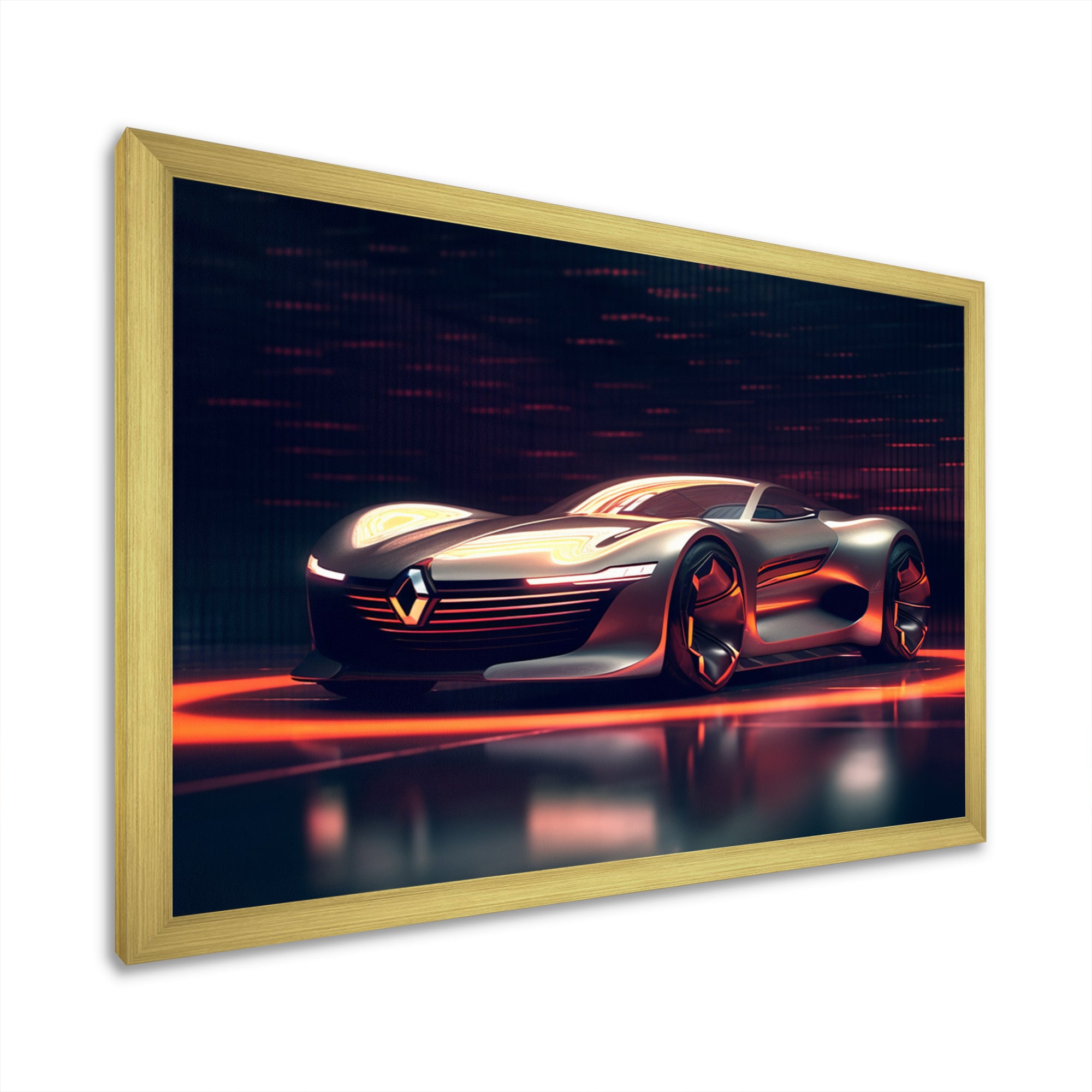 Neon French Exotic Car I - Neon Car Canvas Wall Art