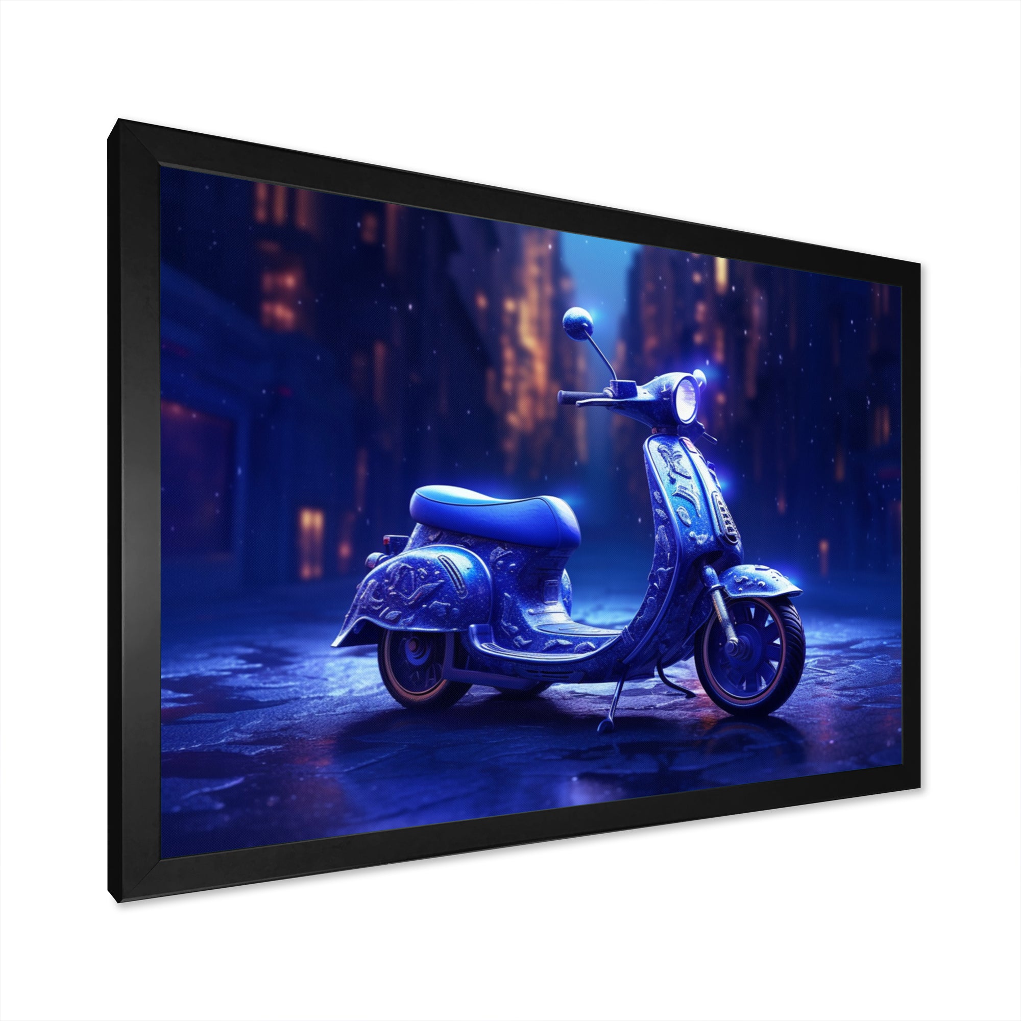 Scooter City Rides I - Scooter Canvas Wall Art