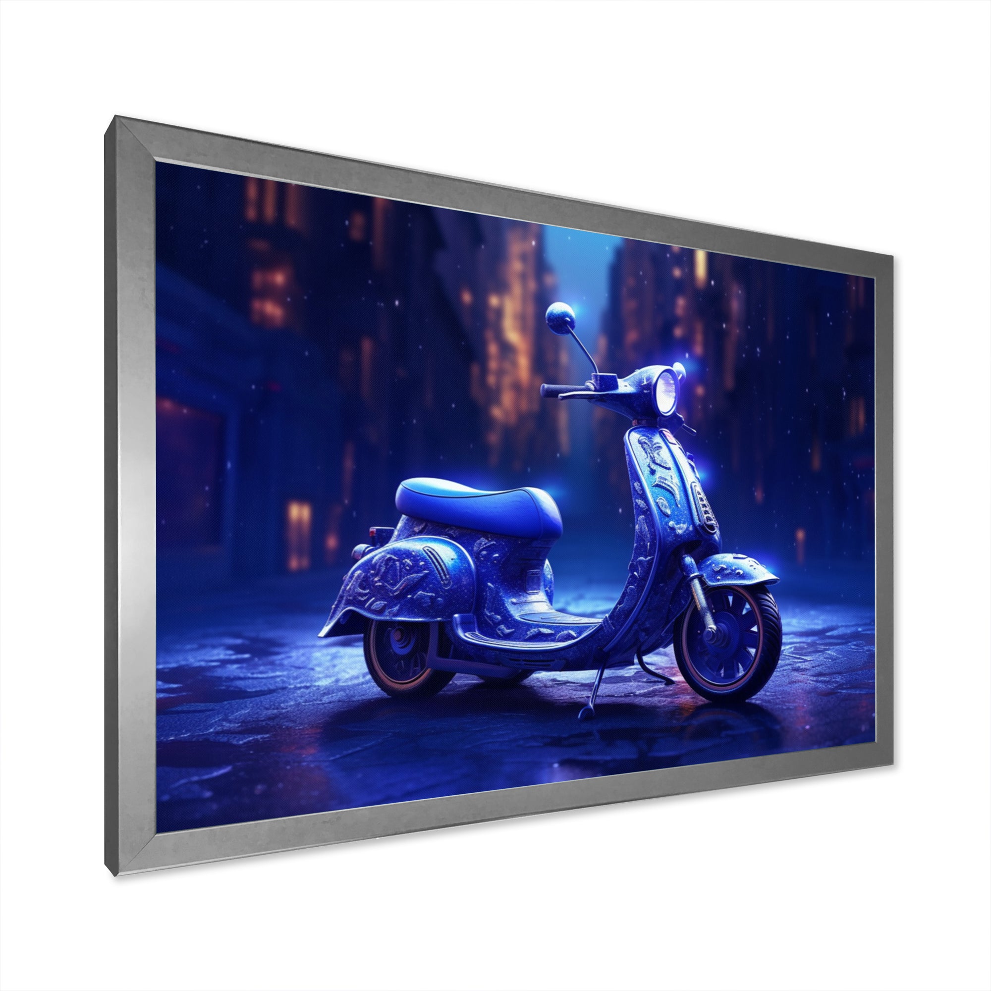 Scooter City Rides I - Scooter Canvas Wall Art
