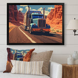 Semi Tractor - Truck Canvas Wall Art